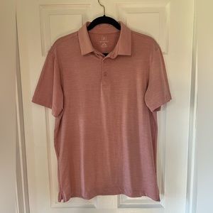 George Men's Heathered Pink Short Sleeve Polo Size Medium